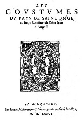 1520 - Les coutumes de Saintonge