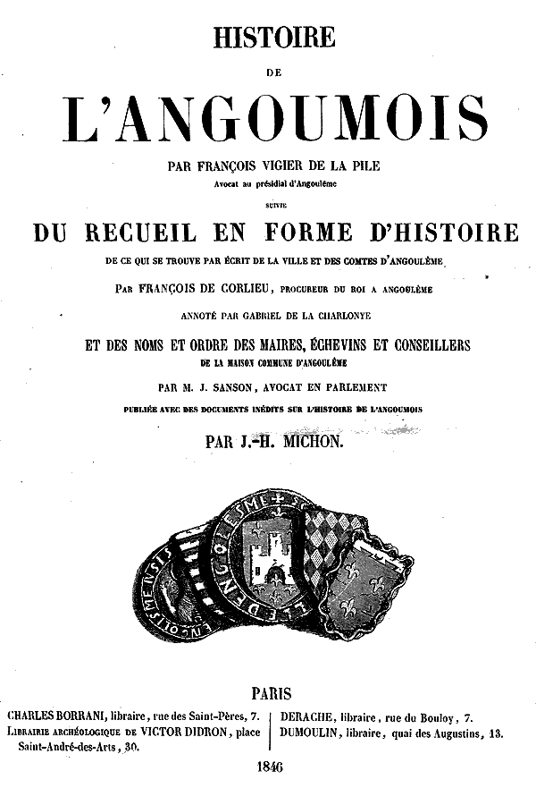 L'Histoire de l'Angoumois par François Vigier de la Pile