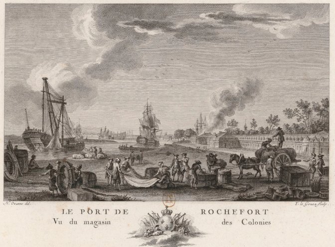 Le port de Rochefort, vu du le magasin des colonies - 1776 - BNF Gallica