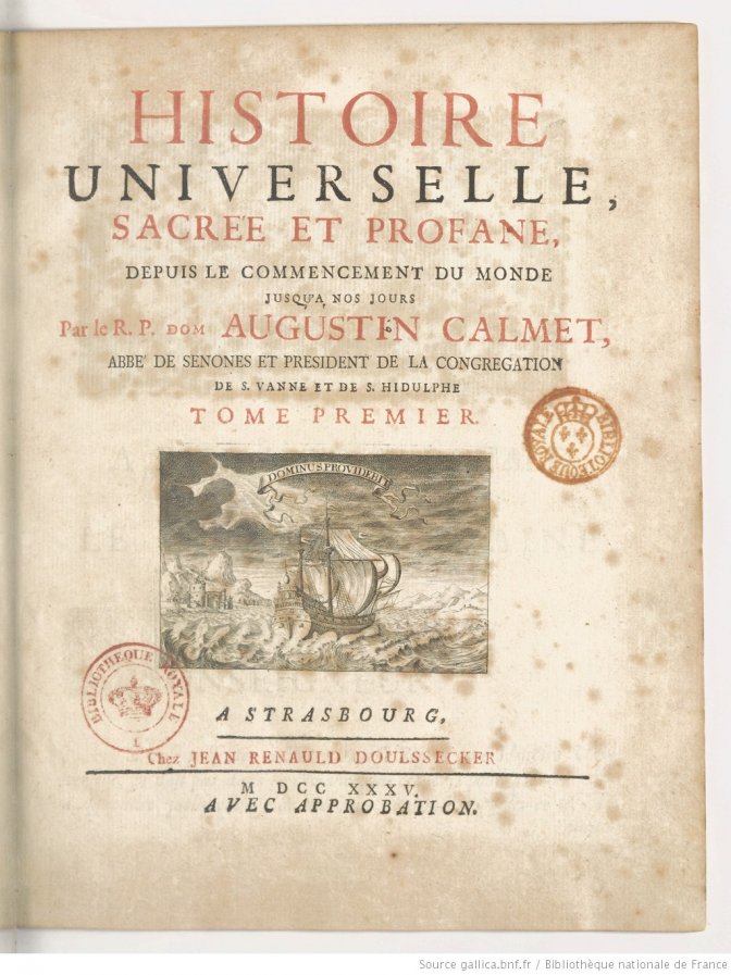 Histoire Universelle - 1735-1747 - Source : BNF Gallica